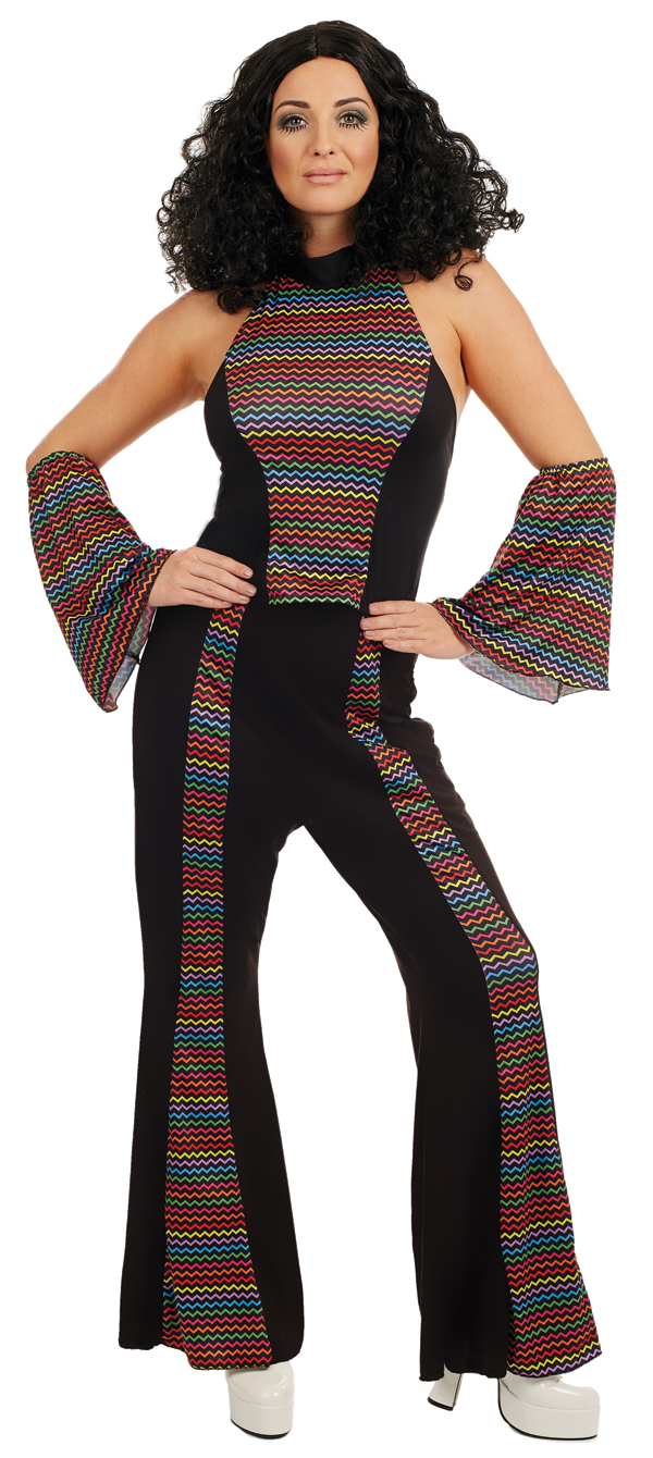 Disco Diva Ladies Fancy Dress Groovy Funky 70s 1970s Womens Adult Costume Outfit Ebay 3701